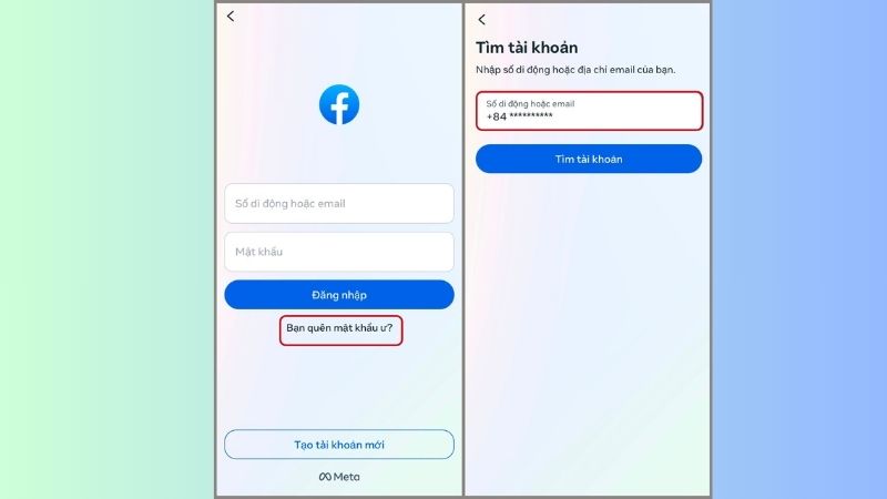 Lấy mật khẩu facebook trên iphone bằng số điện thoại