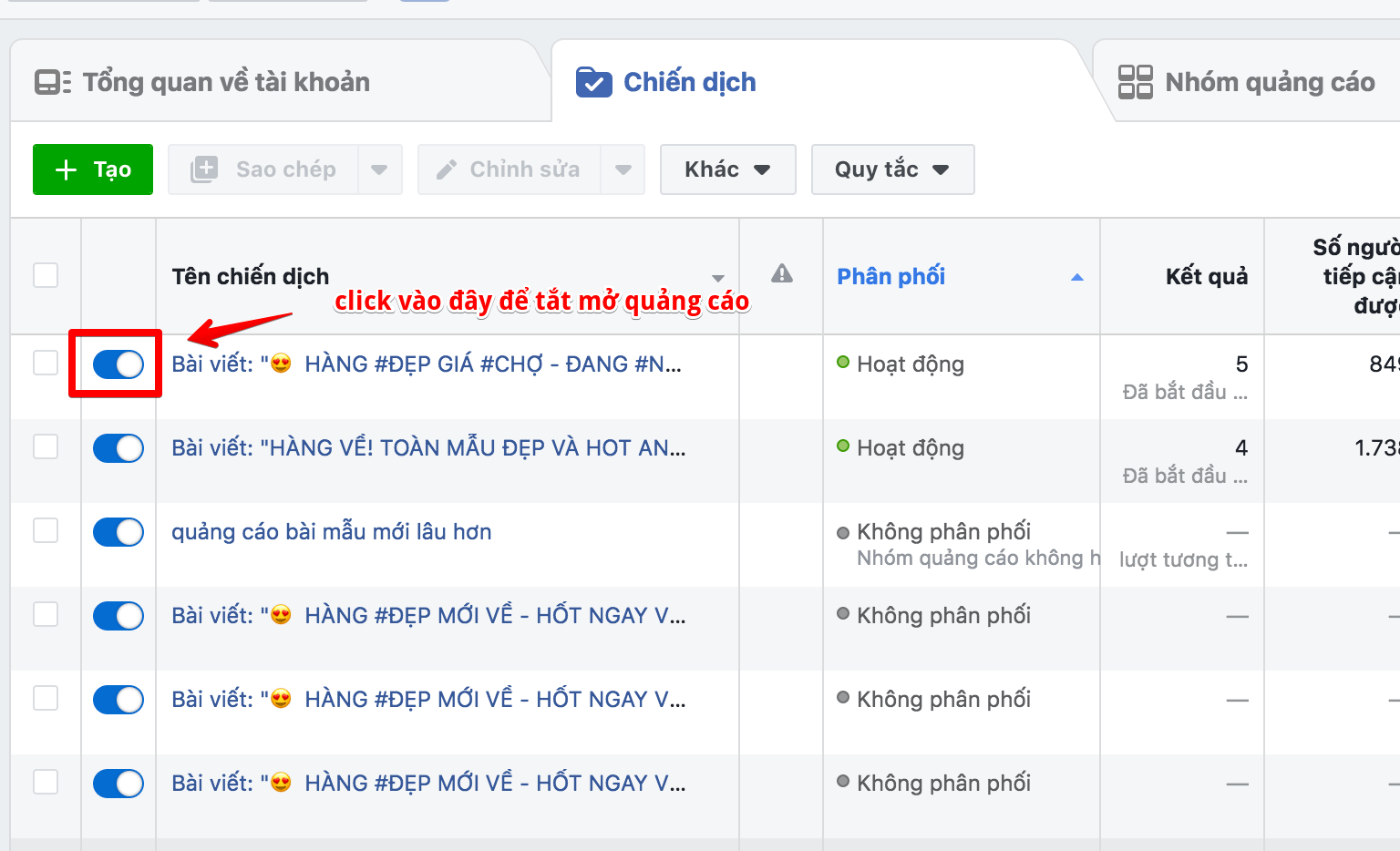 Hạn chế bật - tắt quảng cáo trong cách vít ads