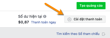 click “Cài đặt thanh toán”