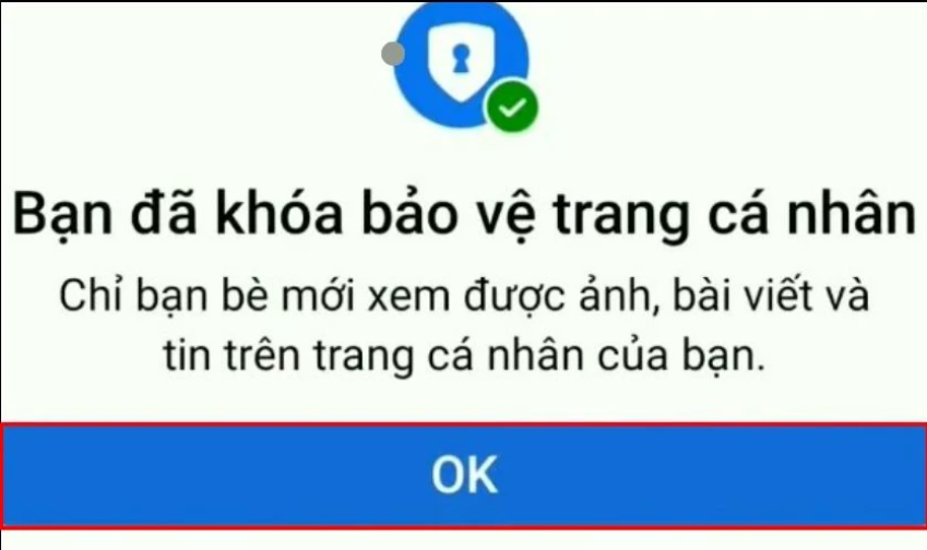 tại sao không thể khóa bảo vệ trang cá nhân